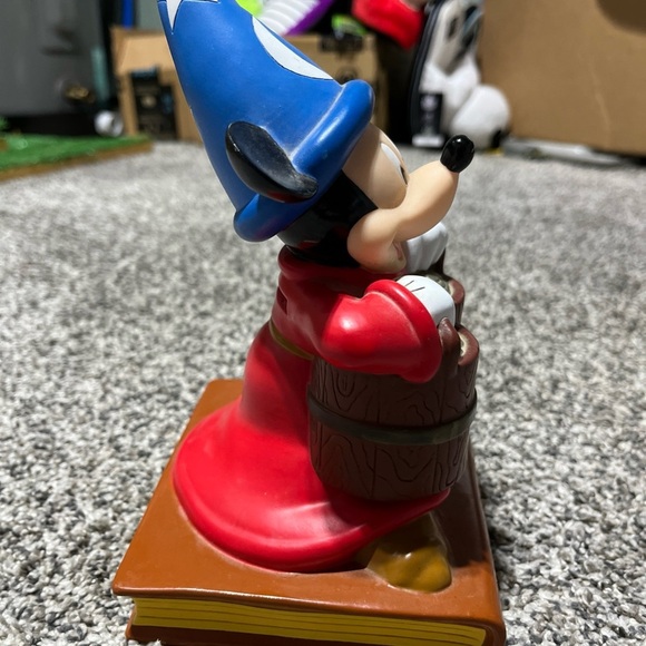 Vintage Walt Disney World Fantasia Sorcerers Apprentice Mickey Mouse Vinyl Bank - Picture 6 of 10